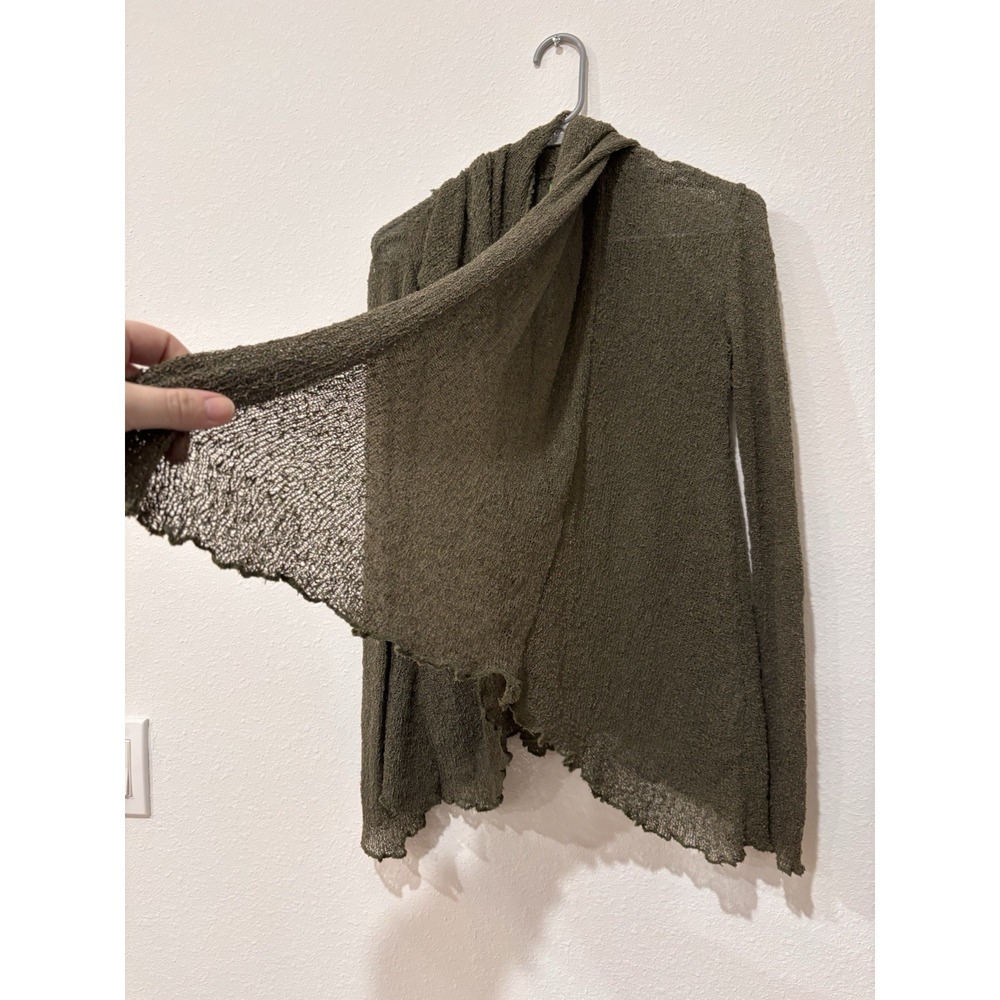 Purp7e Open Front Cardigan S/M‎ Green Rayon Earthy Fairycore Goblincore Mossy - Picture 6 of 16